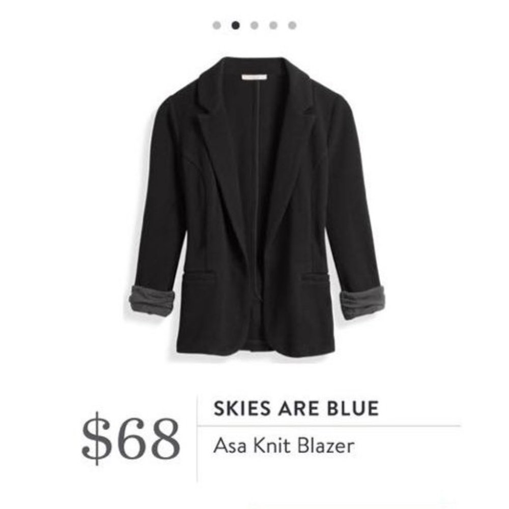 STITCH FIX SKIES ARE BLUE ASA KNIT BLAZER IN BLACK/GREY NWT